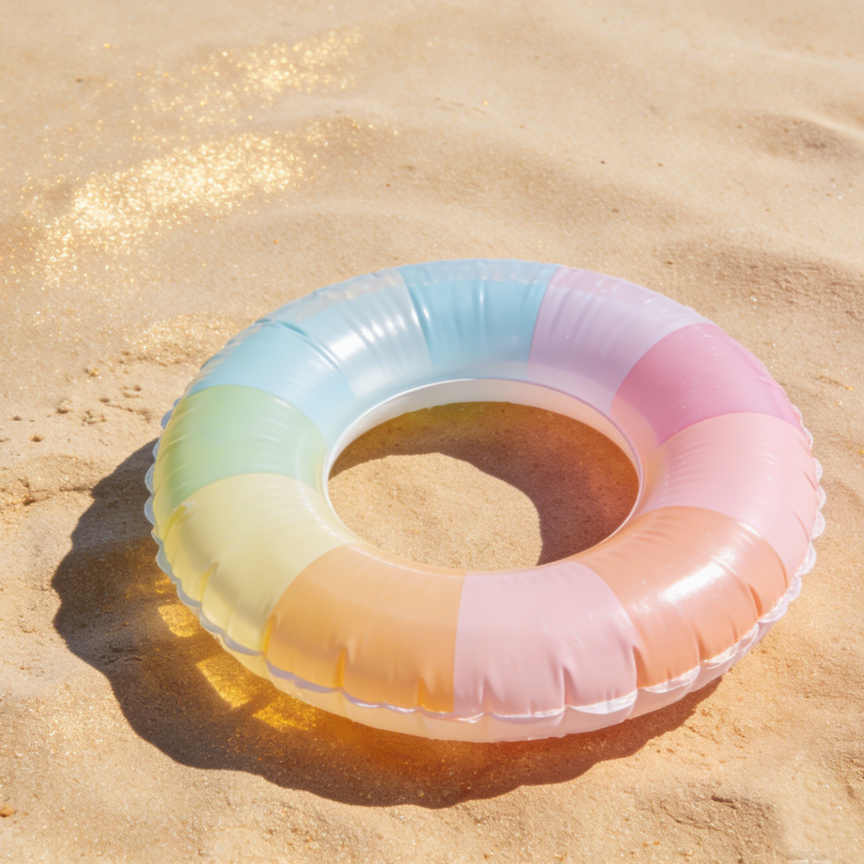 Kids Swim Ring - Pastel Rainbow Stripe