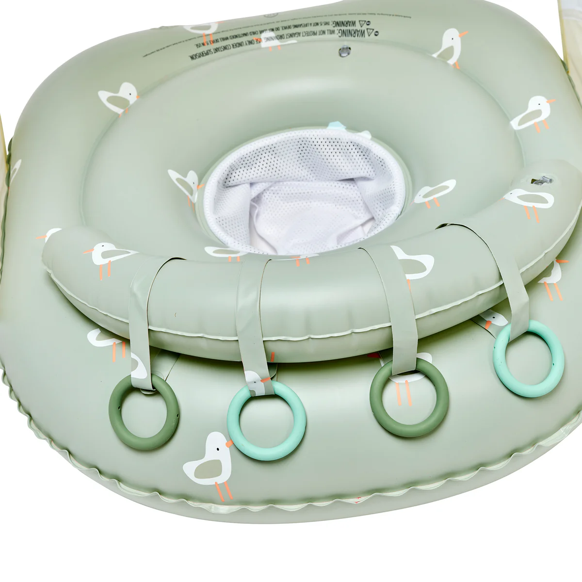 Interactive Baby Swim Seat with Canopy - Seagull Green