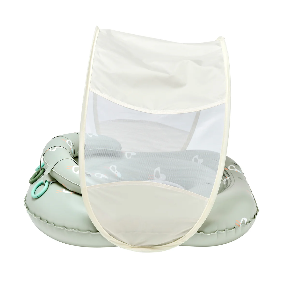Interactive Baby Swim Seat with Canopy - Seagull Green