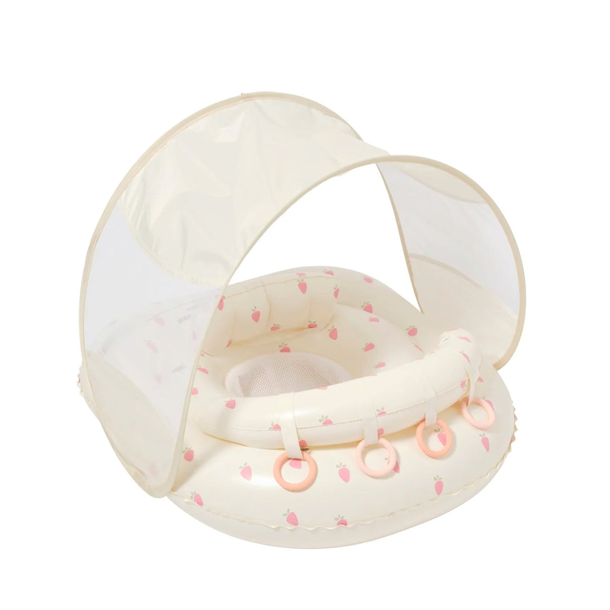 Interactive Baby Swim Seat with Canopy - Strawberry Pink