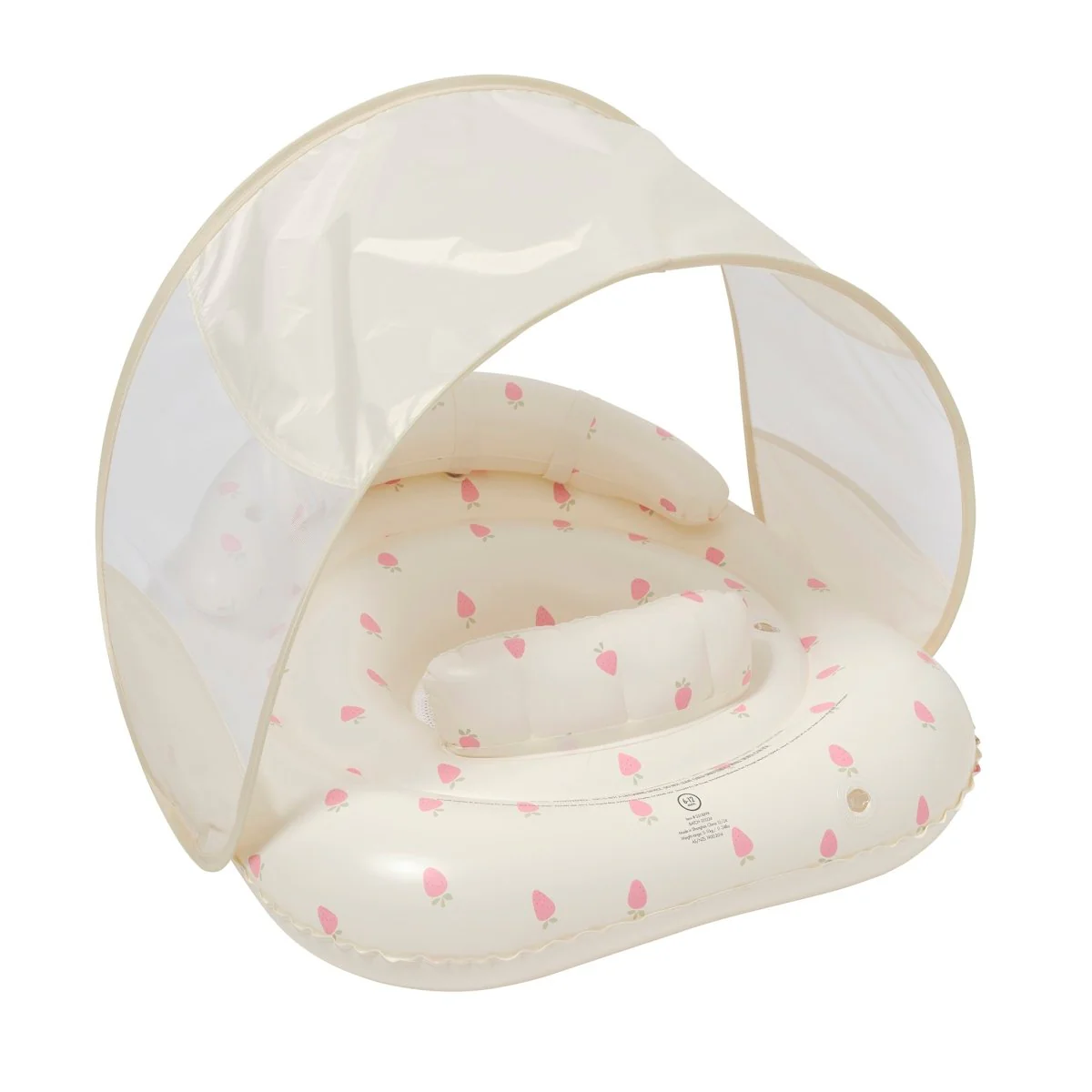 Interactive Baby Swim Seat with Canopy - Strawberry Pink