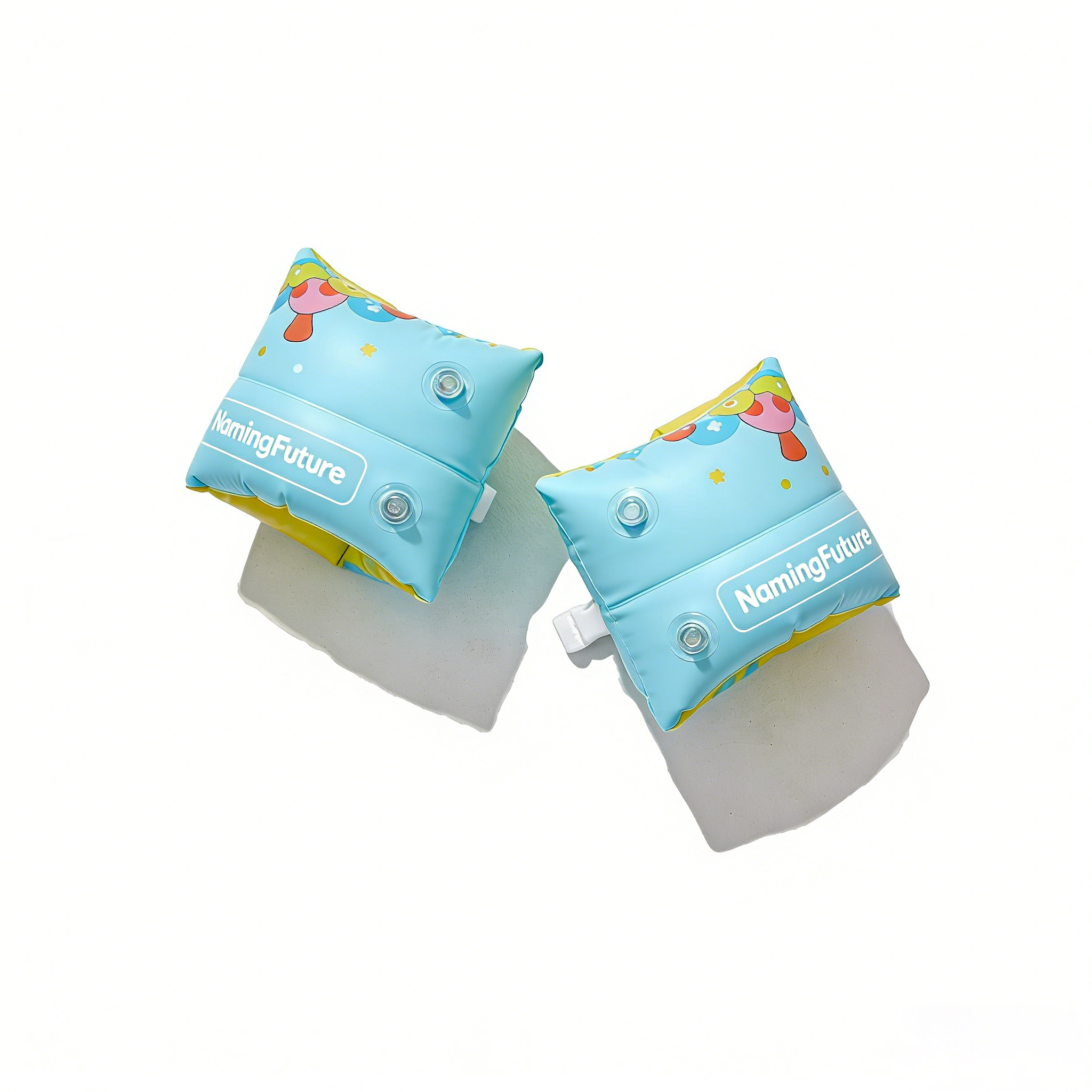 Kids Inflatable Arm Floaties - Blue-Yellow Mushroom Star